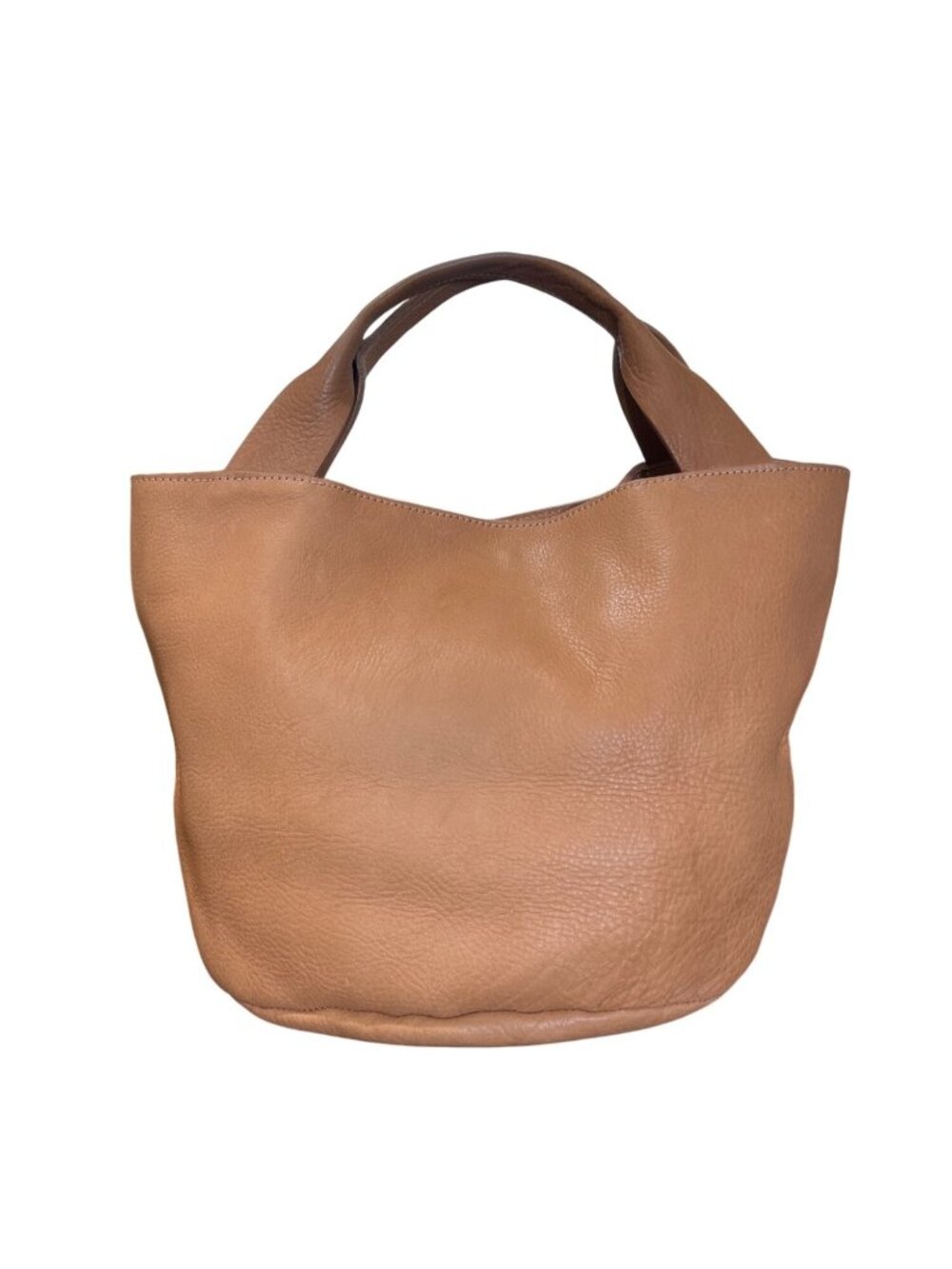 MooMoo Designs By Redondo Frydman Soft Leather Tote Bag Tan Shoulder-Bag